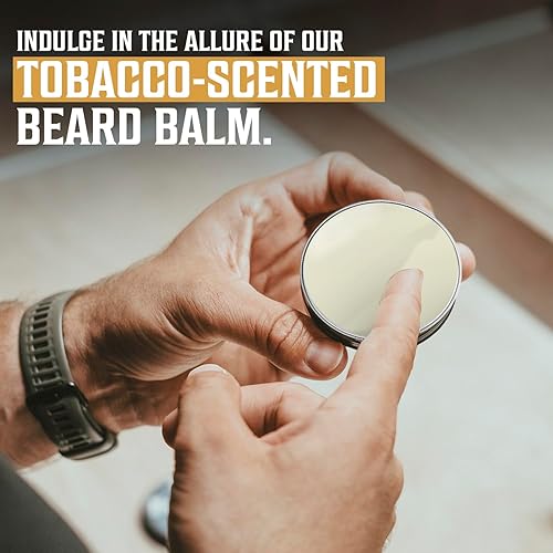 Vista 18 de BEST DEAL Bálsamo para barba con aceite de argán y mantequilla de mango, estiliza, fortalece y suaviza barbas y bigotes, aroma cítrico sin enjuague