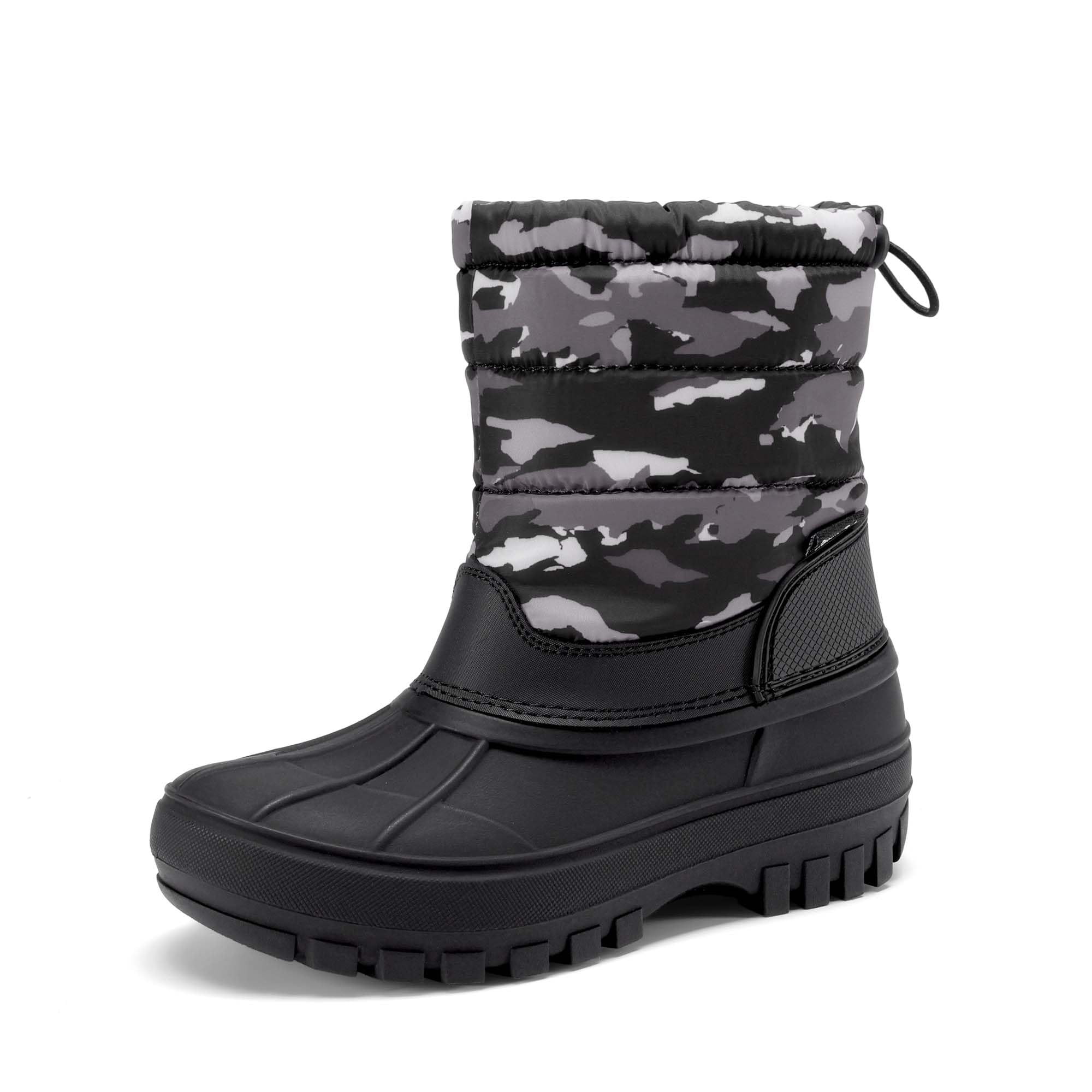 DREAM PAIRS Wodoodporne buty zimowe uniseks, Czarny/Szary, 2 Little Kid