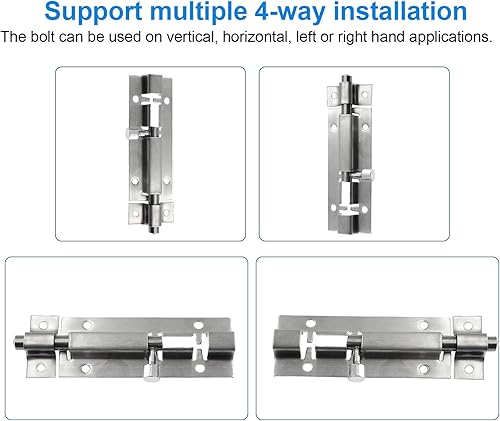 Miniatura 4 de 10 cerraduras de seguridad para puerta, perno de barril de 3 pulgadas2.953 in con acero sólido resistente para mantenerte seguro y privado, cierre