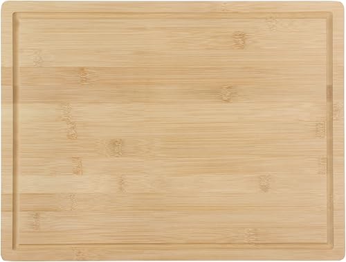 BambooMN Heavy Duty Premium Bamboo Cutting Board - 15.75" x 11.75" x 0.75" - Grooved - 1 Piece