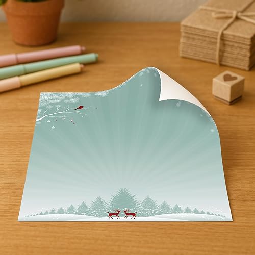 Miniatura 4 de Christmas Cardinal - Papel de papelería navideño, 80 hojas con membrete, papel de impresora de vacaciones de 8.5 x 11 pulgadas para eventos de