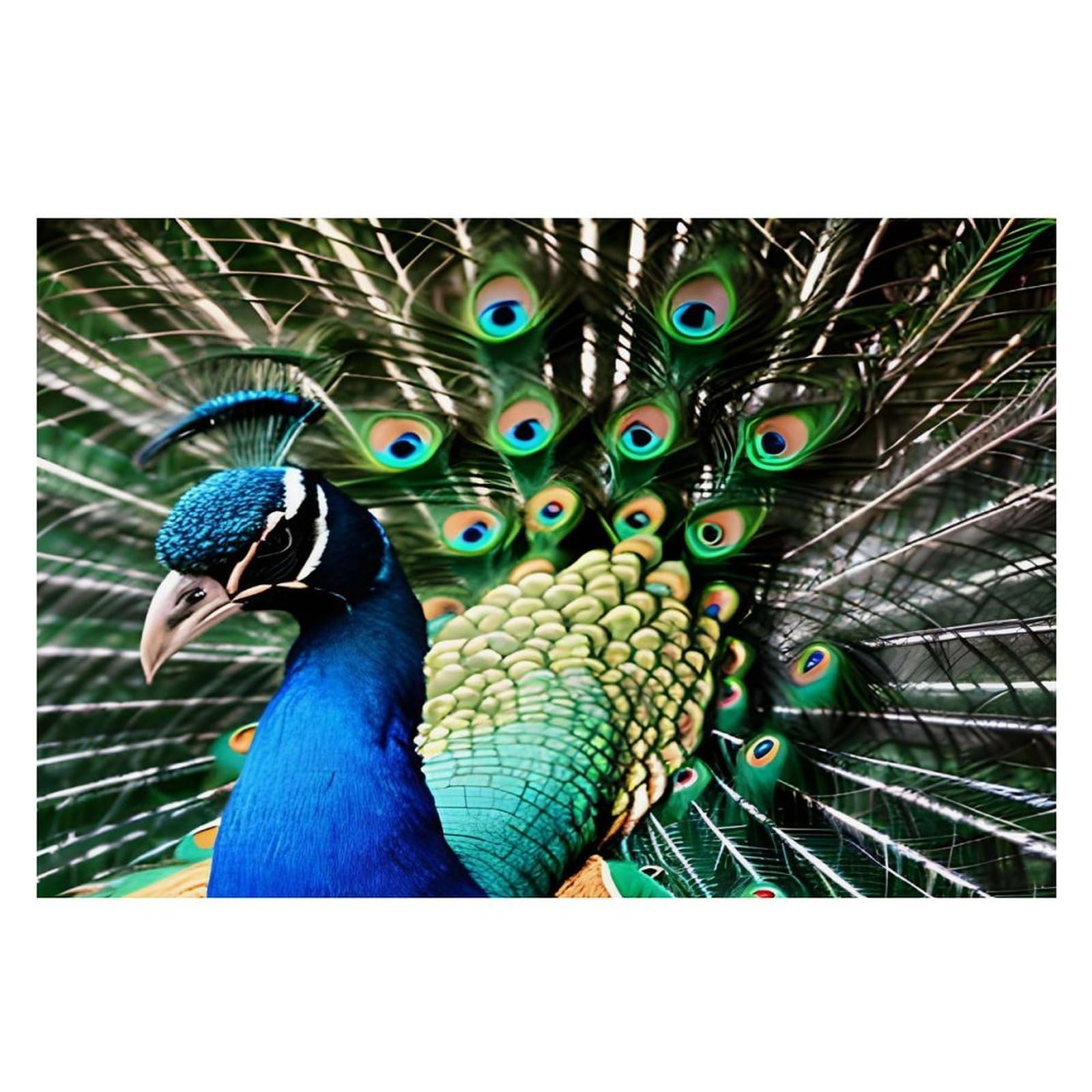 Peacock Placemats Heat-Resistant Washable Place Mats Anti Slip Dining Table Place Mats Wipeable Dining Table Mats Kitchen Decoration Placemats 17.7’’×11.8’’