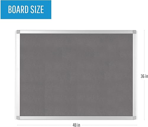 Vista 25 de Mastervision Ayda - Tablón de anuncios para montaje en pared, 18 x 24 pulgadas, fieltro azul, marco de aluminio, para el hogar u oficina