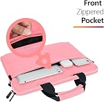 Laptop Case Shoulder Bag for 14 Inch MacBook Pro, 15 Inch Macbook Pro/Air, 14-15 Inch Laptop Computer, Protective Polyester Computer Portable Bag Briefcase with Handle, Pink