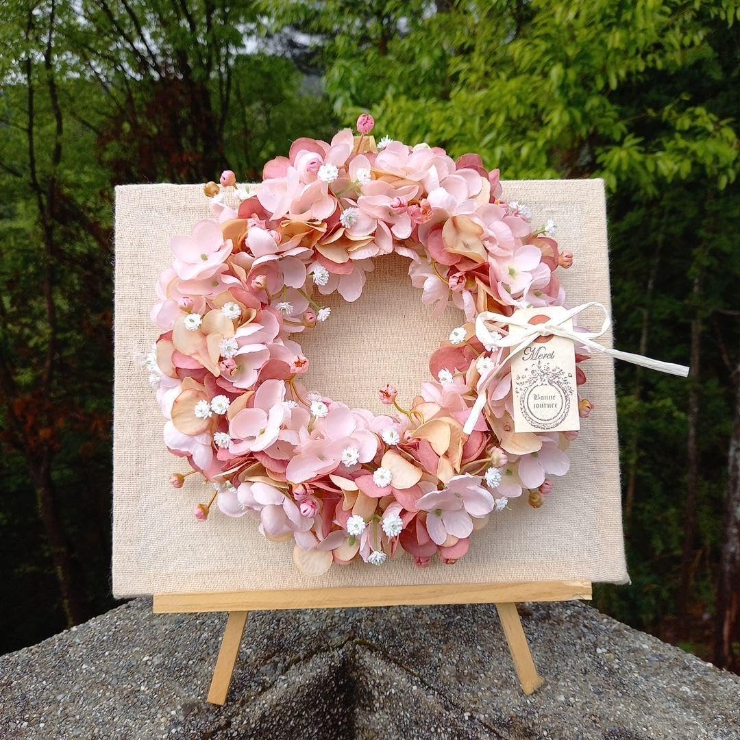Amazon｜♪かわいいピンクの紫陽花リース♪アーティフィシャル