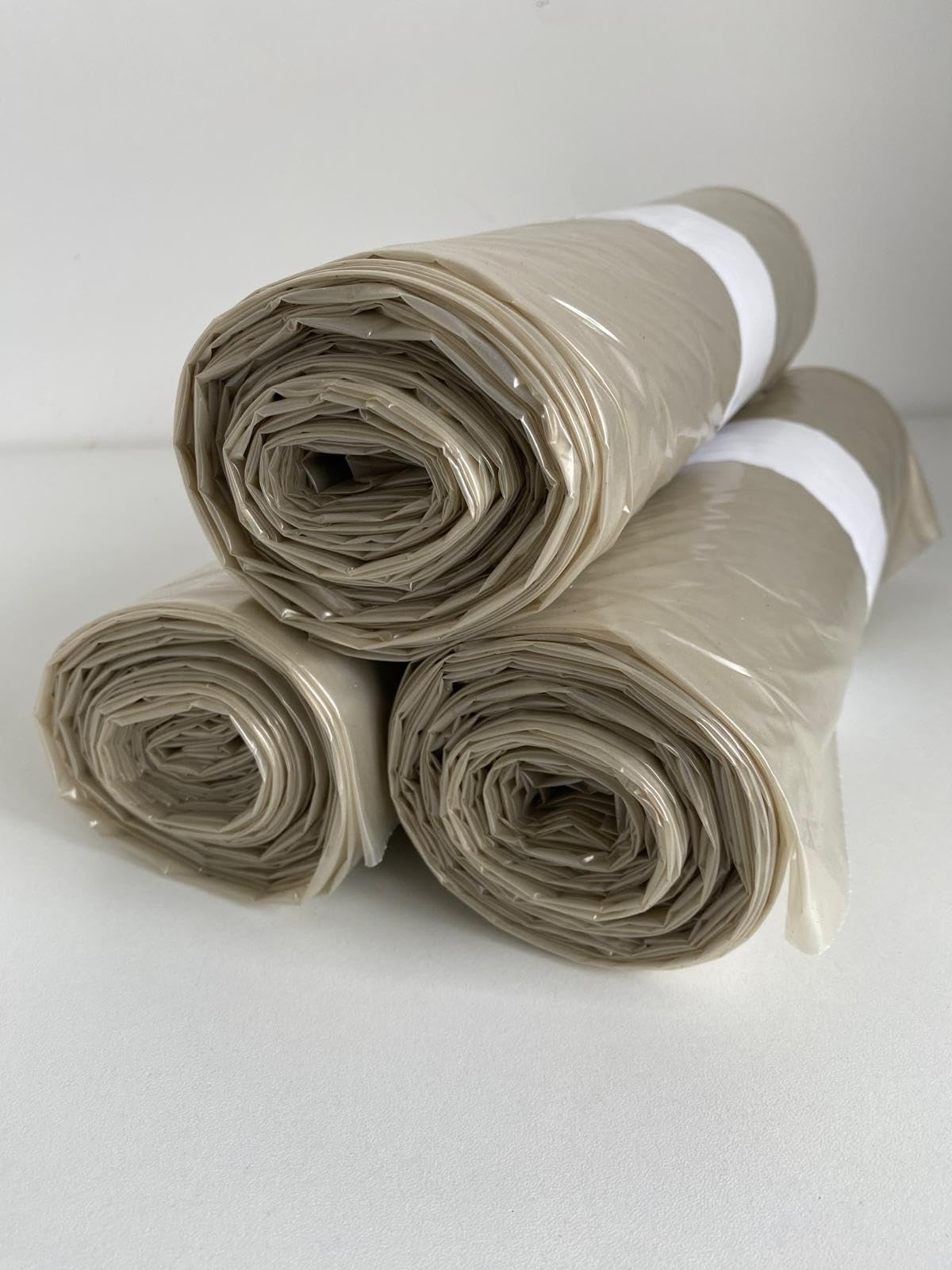 Sacchi Pattumiera Neutri 90x120 cm - Sacchi per Spazzatura Grandi e Resistenti - Sacchi Trasparenti Riciclabili - 120 Pezzi (12 Rotoli x 10 Sacchi)