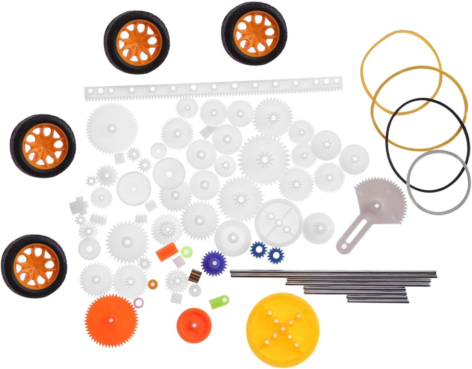 78pcs Plastic Gears and Pulleys, Small Plastic Gear Belt Pulley Worm Shaft Set Kit Gear Model DIY Accessories for Meet Your Different Replace Old or Broken Parts Needs
