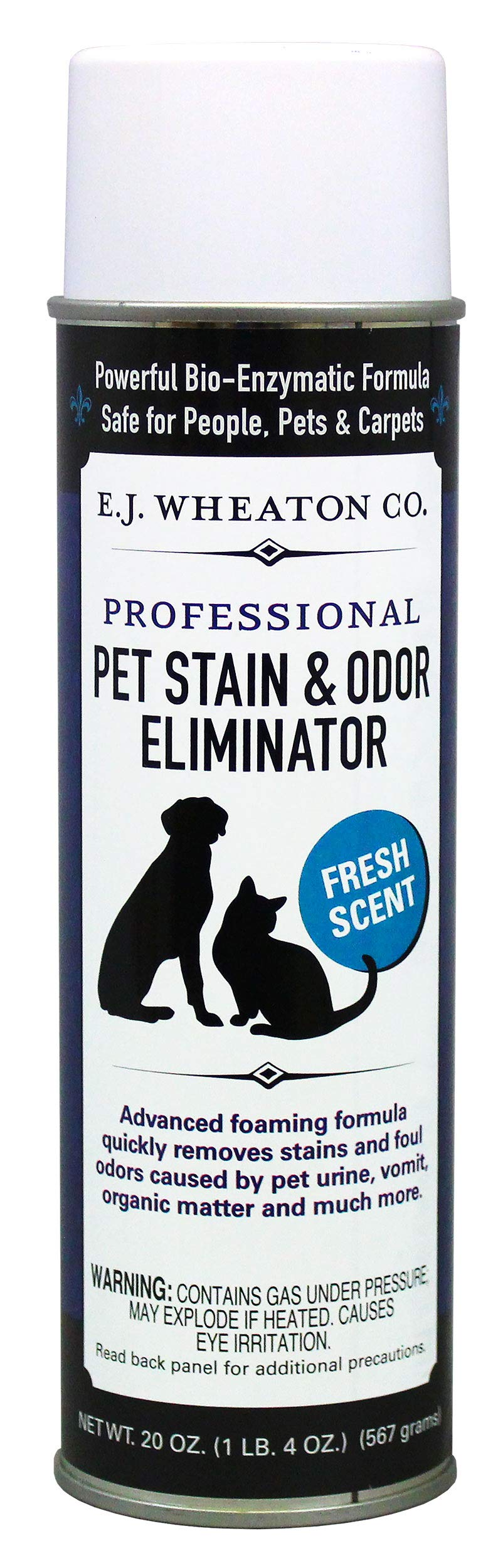 E.J. Wheaton - Pet Stain Odor Eliminator, Professional Strength Enzyme Cleaner for Dog and Cat Urine and More, Large Aerosol Spray, 20 Oz. Can