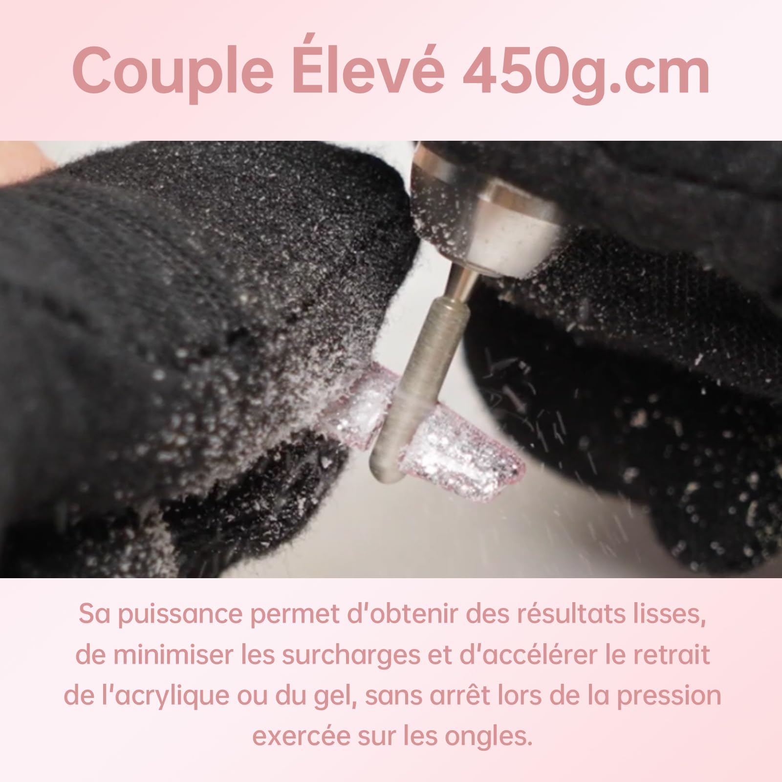 Delanie Ponceuse pour Ongles Professionnelle 35000 RPM Portable Rechargeable Avec Affichage LCD et 6 Embouts Ponçage pour Pédicure Manucure, Puissante, Silencieuse pour Salon/Maison
