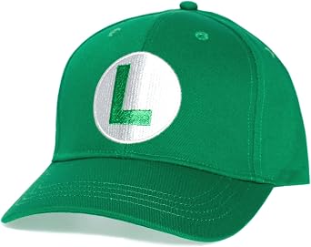 Luigi Hat Cosplay Costume Cap Adult Unisex Adjustable Green
