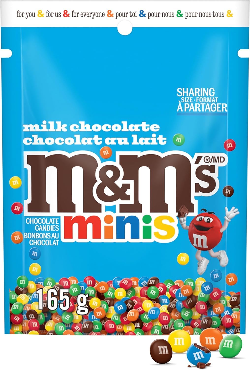 Amazon.com : M&Ms Minis Milk Chocolate Candies, Sharing Bag, 165g
