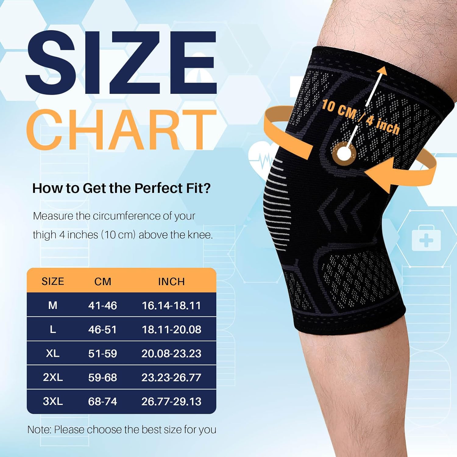 Compression Knee Brace for Men & Women – Knee Support Sleeve for Walking, Running, Sports, Meniscus Tear, ACL Injury, Arthritis Pain Relief 2 Pack Black Large - Image 7