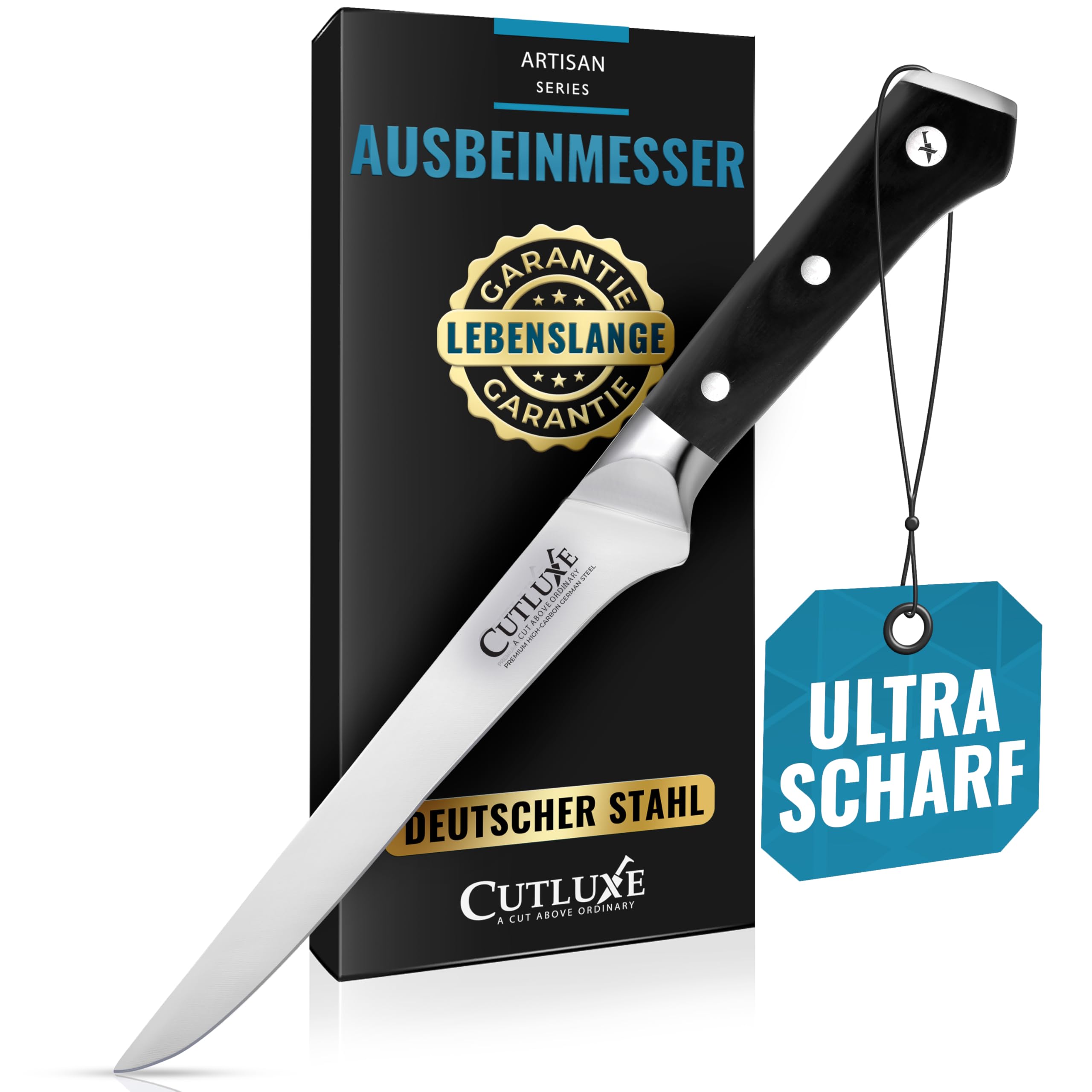 Cutluxe Filetiermesser 15cm – Ausbeinmesser & Fischmesser – Ergonomisches Design & Extrem Scharf