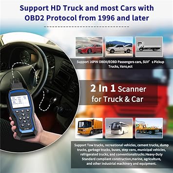 الماسح الضوئي التشخيصي للسيارة OBD2 رمز القارئ فحص المحرك OBD 2 Diesel Pickup Truck Excavator الثقيلة شاحنة أداة تشخيص OBD2 الكشف F507 HD