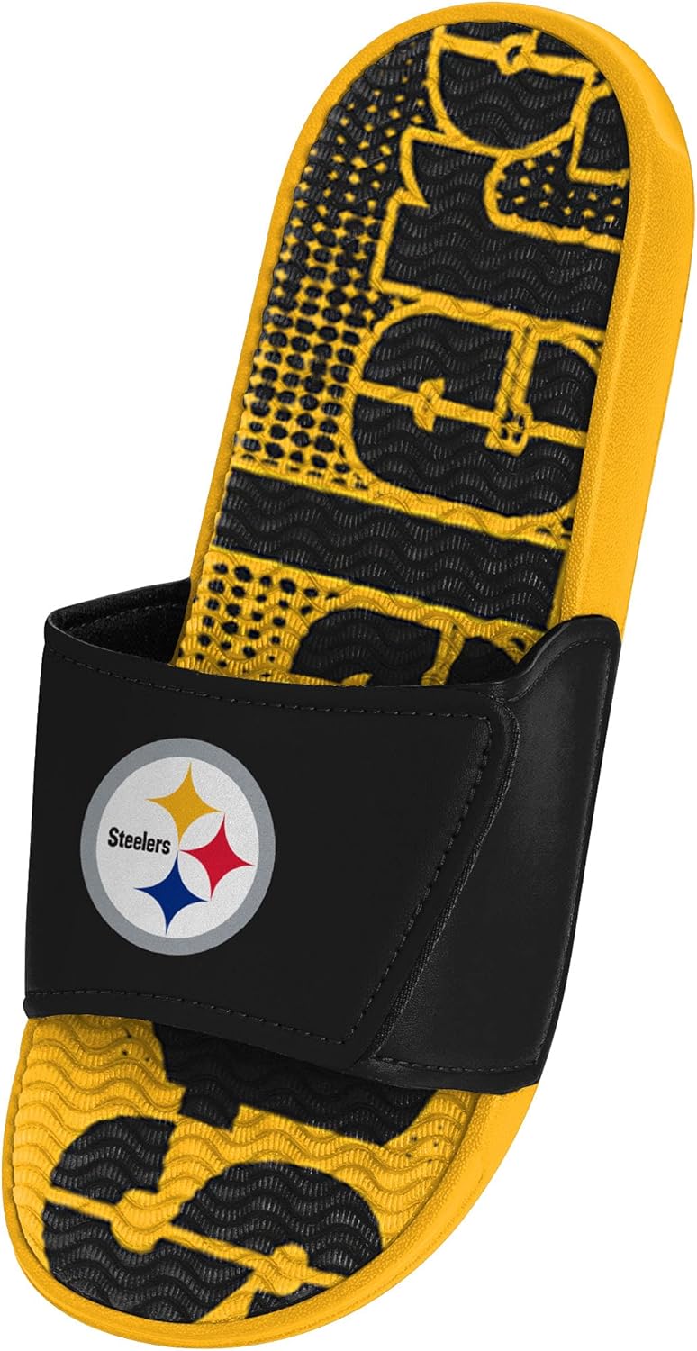 FOCO Mens NFL Team Logo Sport Shower Gel Slide Flip Flop Sandals : Sports & Outdoors