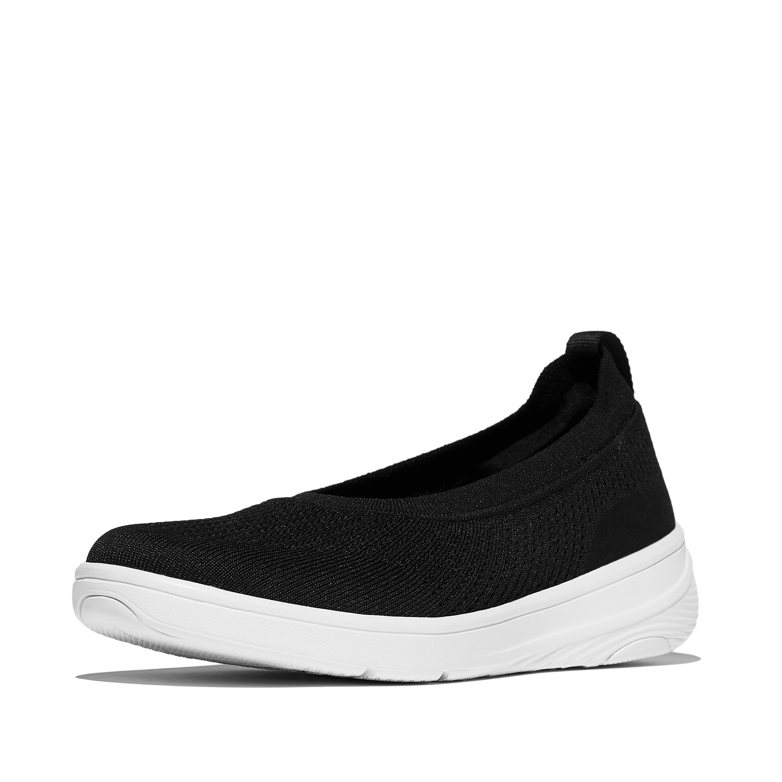 Fitflop Damskie super-Q dzianinowe baleriny, czarne, 42 EU, Czarny, 43 EU
