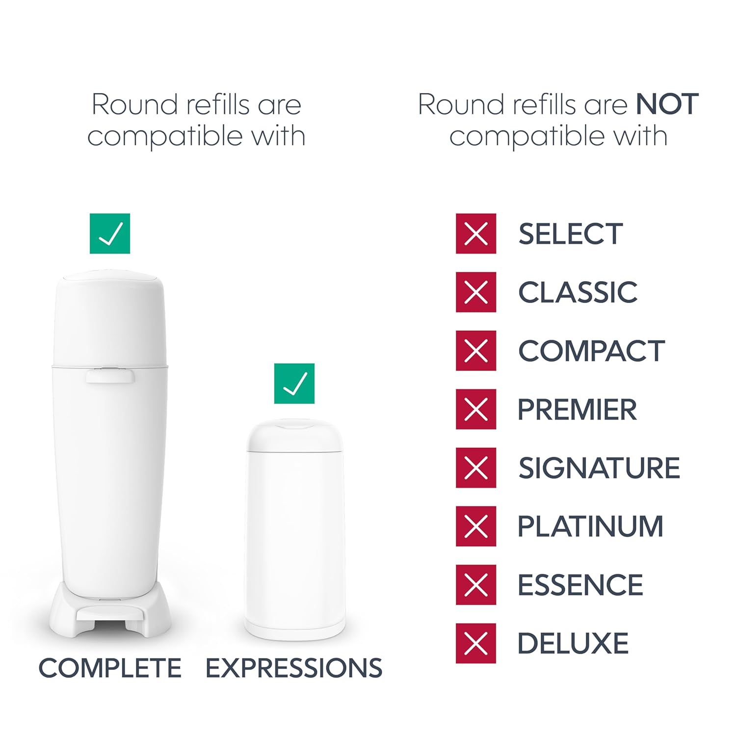 Diaper Genie Essentials Round Refill 8-Pack | Holds Up to 2560 Newborn Diapers | Features Unscented Continuous Film | Compatible with Diaper Genie Complete and Expressions Pails,8 Count (Pack of 1) - Image 3