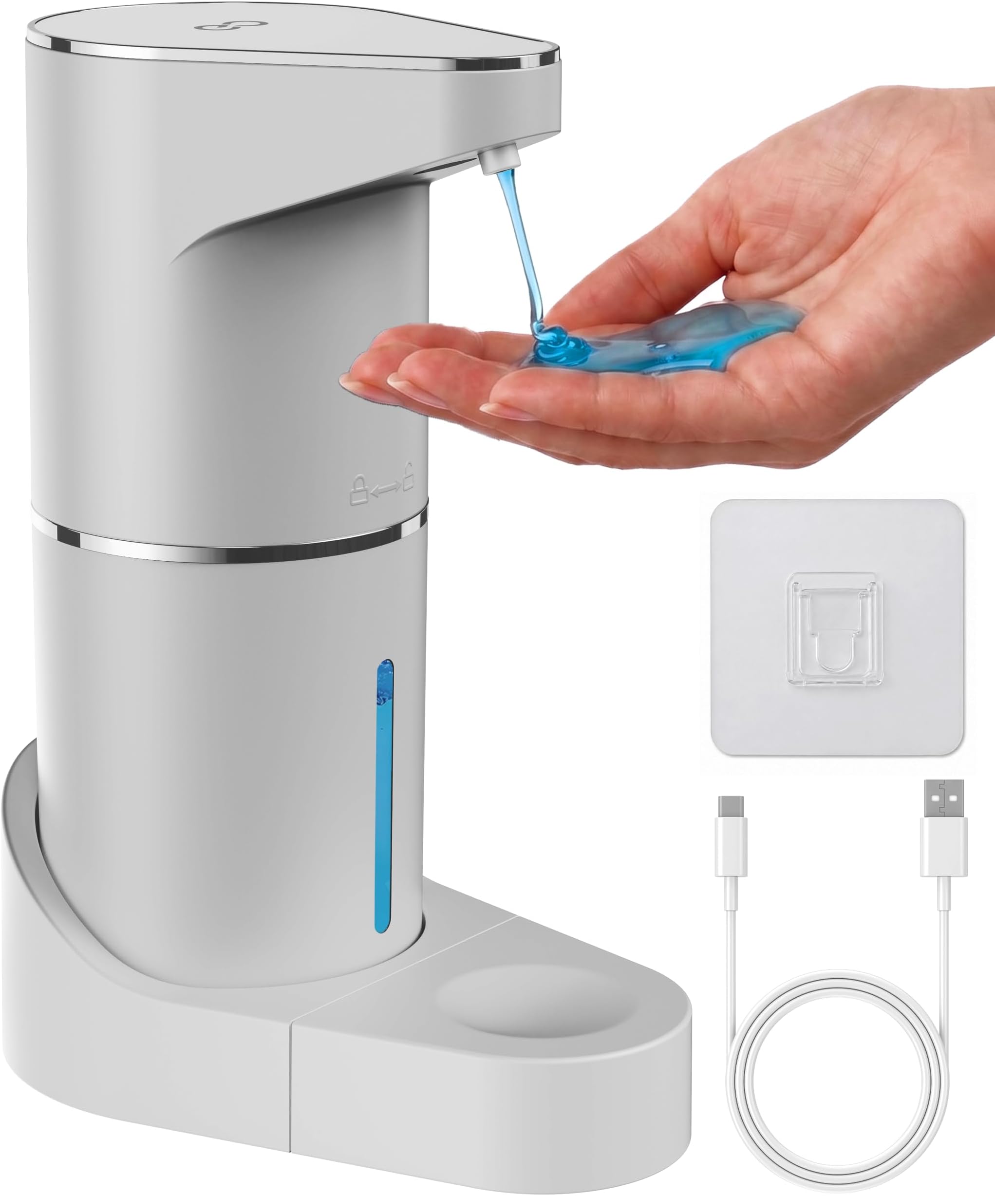 Everlasting Comfort Automatic Soap Dispenser - Touchless Wall Mounted No Drip Lotion, Hand Soap, Shower Gel, Dish Soaps Dispenser, 3 Level Output Motion Sensor for Bathroom & Kitchen Use (350ml/12 oz)