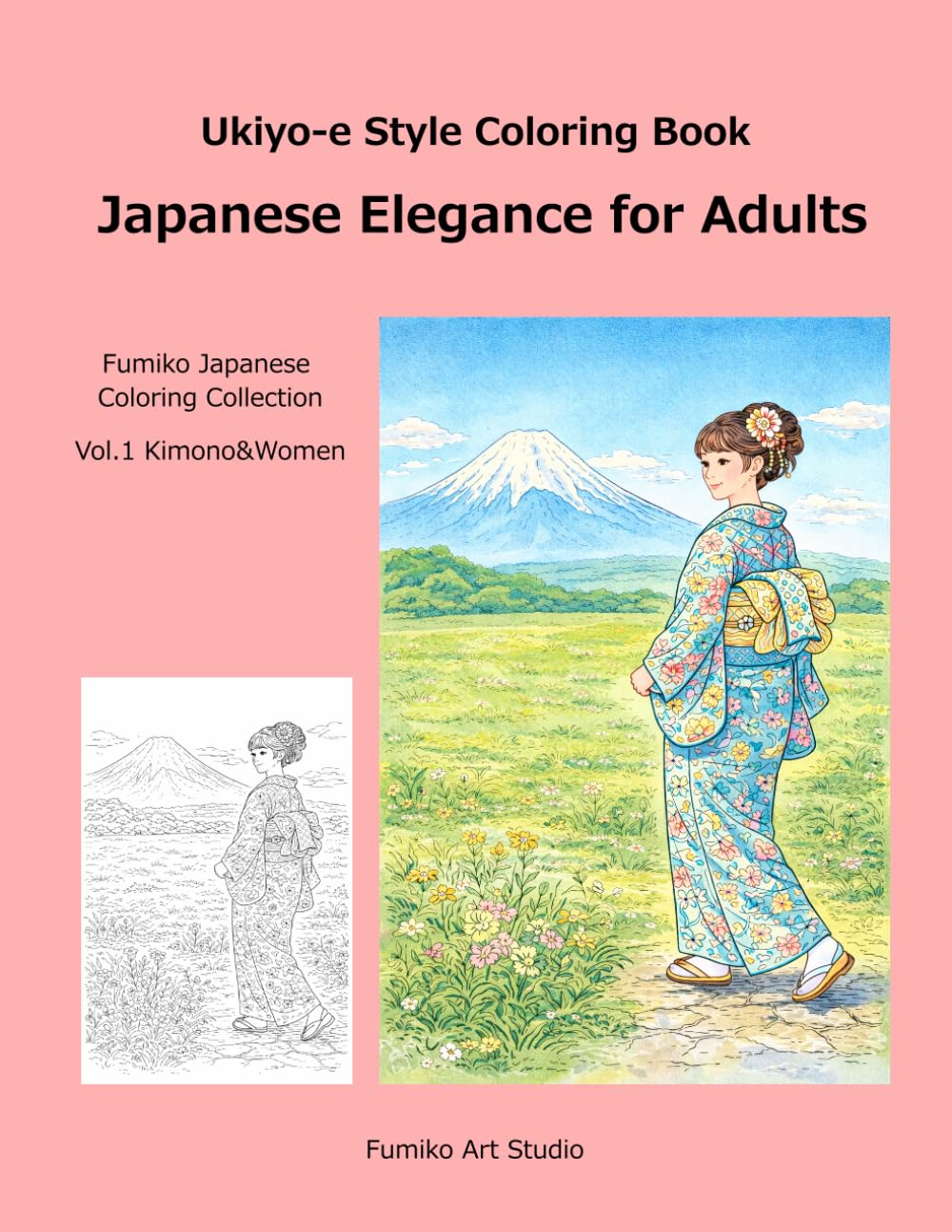 Ukiyo-e Style Coloring Book: Japanese Elegance for Adults (Fumiko Japanese Coloring Collection)