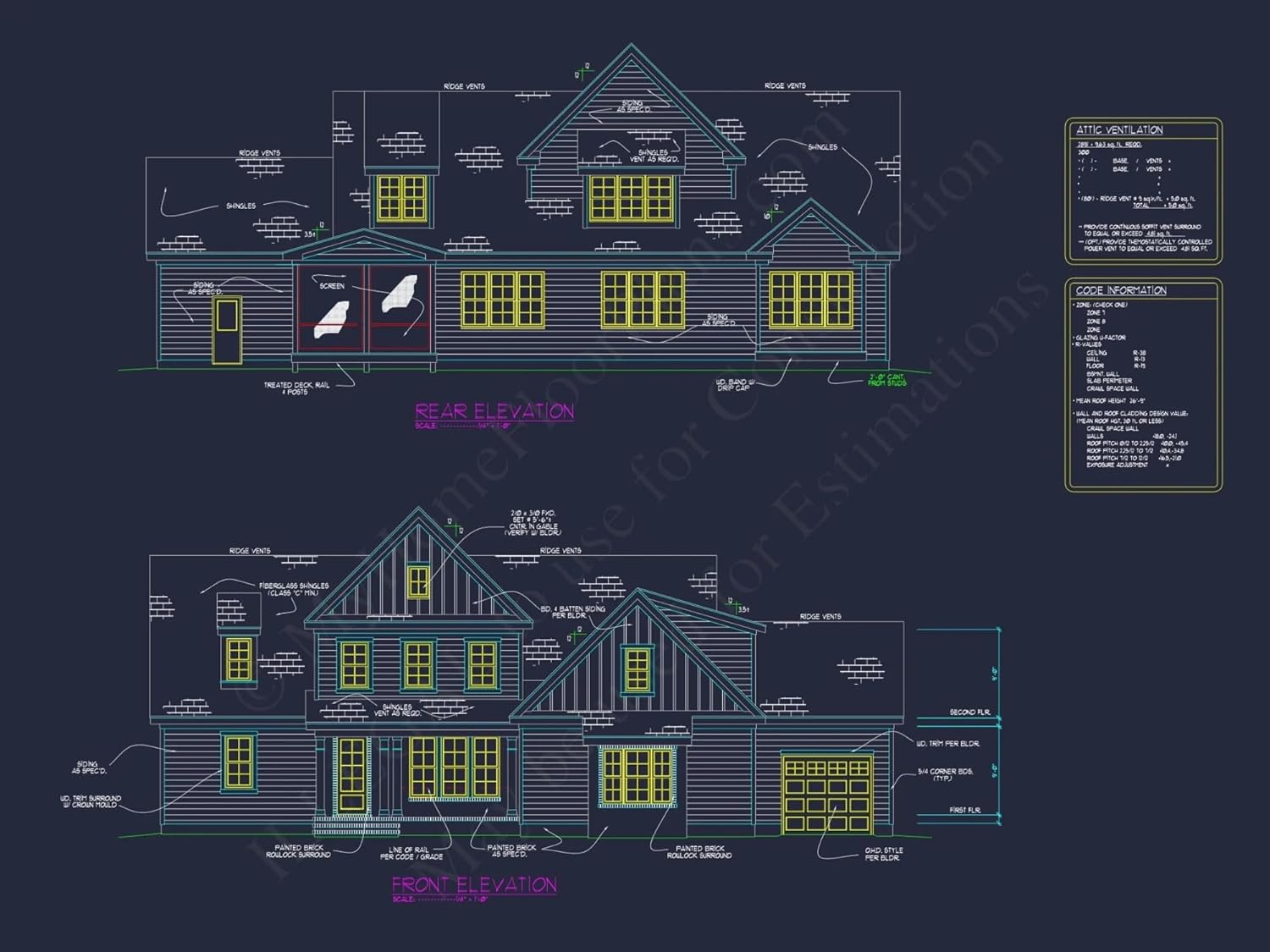 19-1518 HOUSE PLAN - Classic Craftsman House Plan with Spacious Floor Designs in CAD