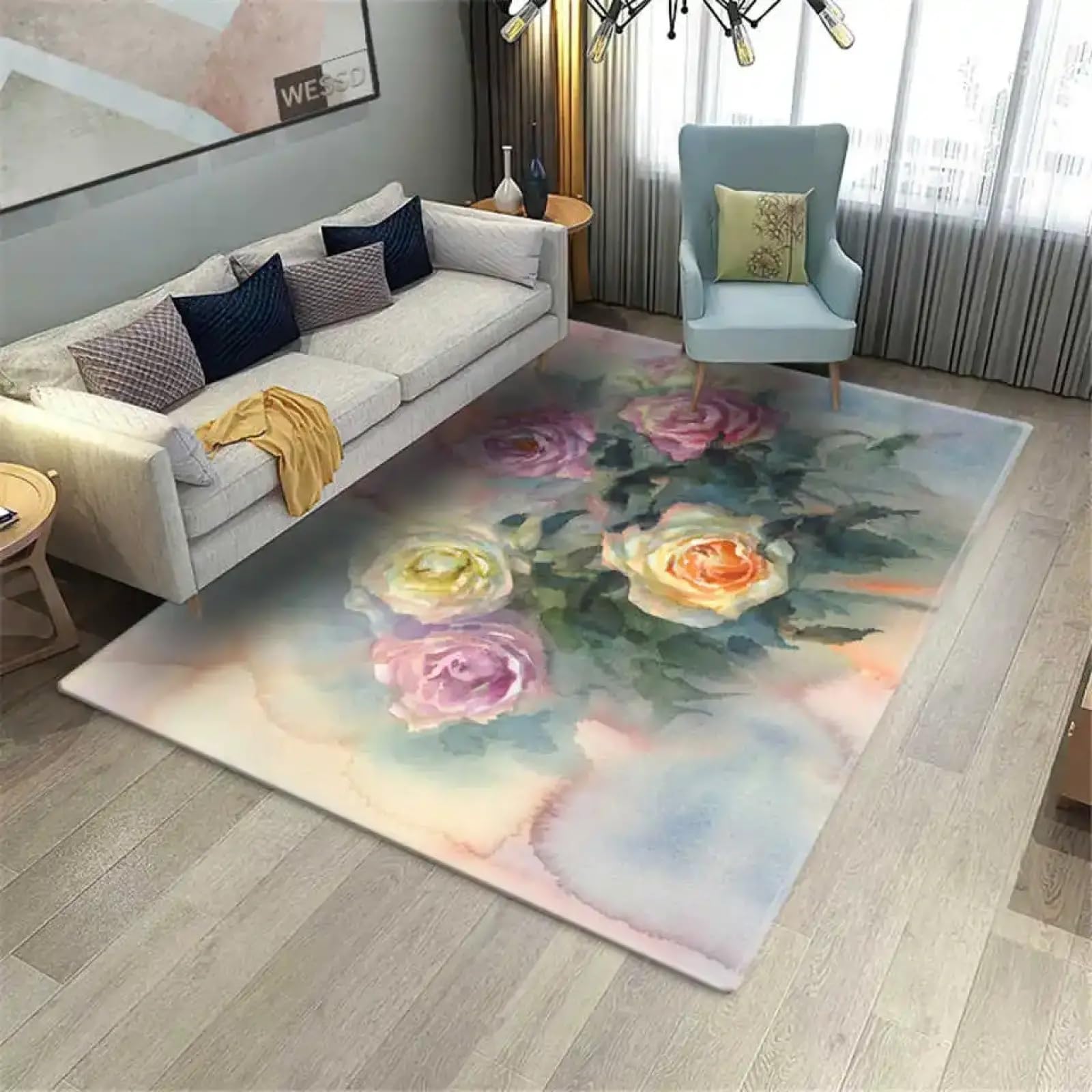 Tapis moderne 3D floral lavable : la solution antidérapante pour votre entrée