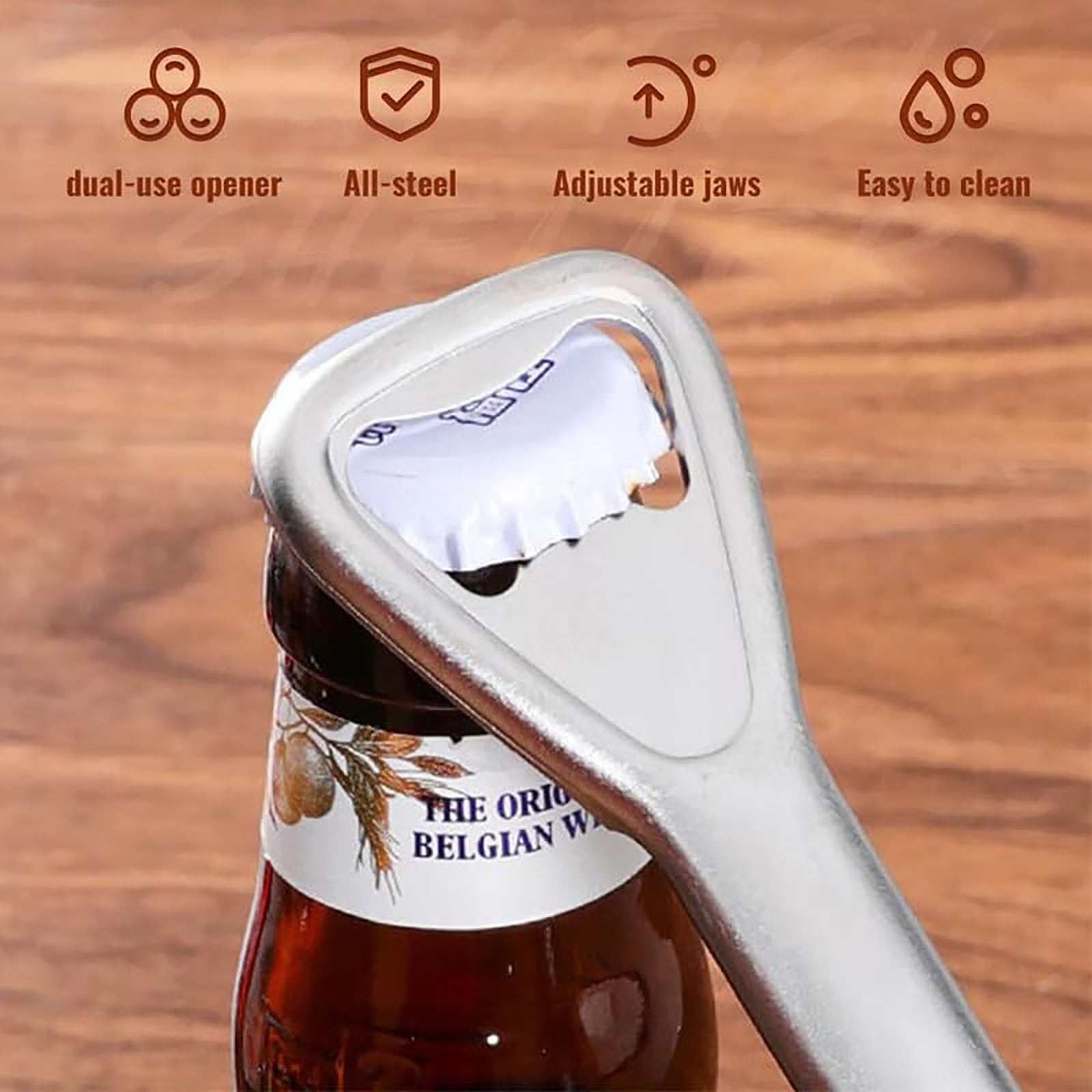 Abridor de tarros ajustable para manos débiles, abridor de tarros ajustable 2 en 1, abridor de latas multifunción, abridor manual de tapa y abridor de botellas para utensilios de cocina en el hogar (2