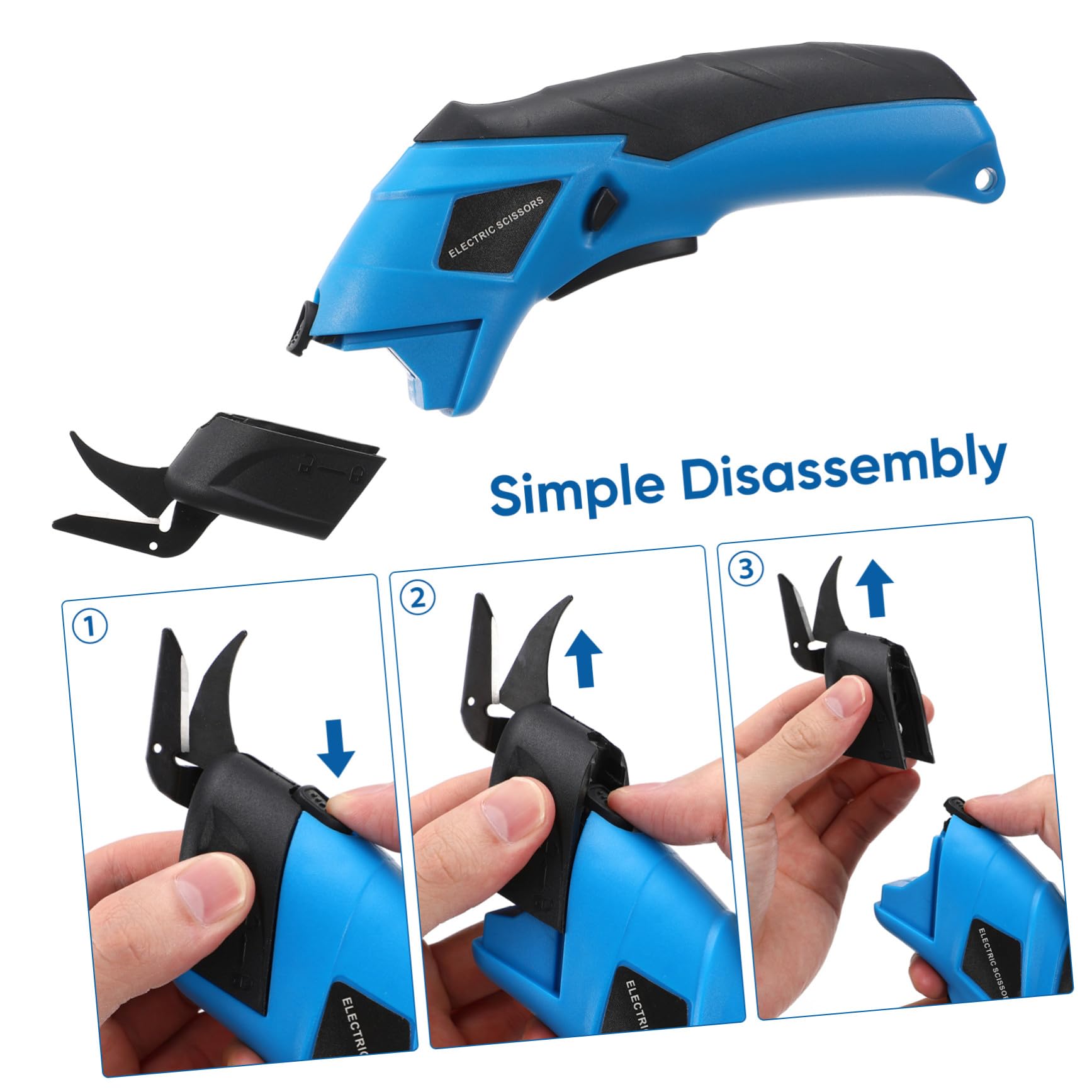 PLAFOPE Tijeras Eléctricas Inalámbricas Mango Ergonómico Recargables Cuchillas de Acero Manganeso y para Cortar Tela y Cartón en Manualidades y Bricolaje