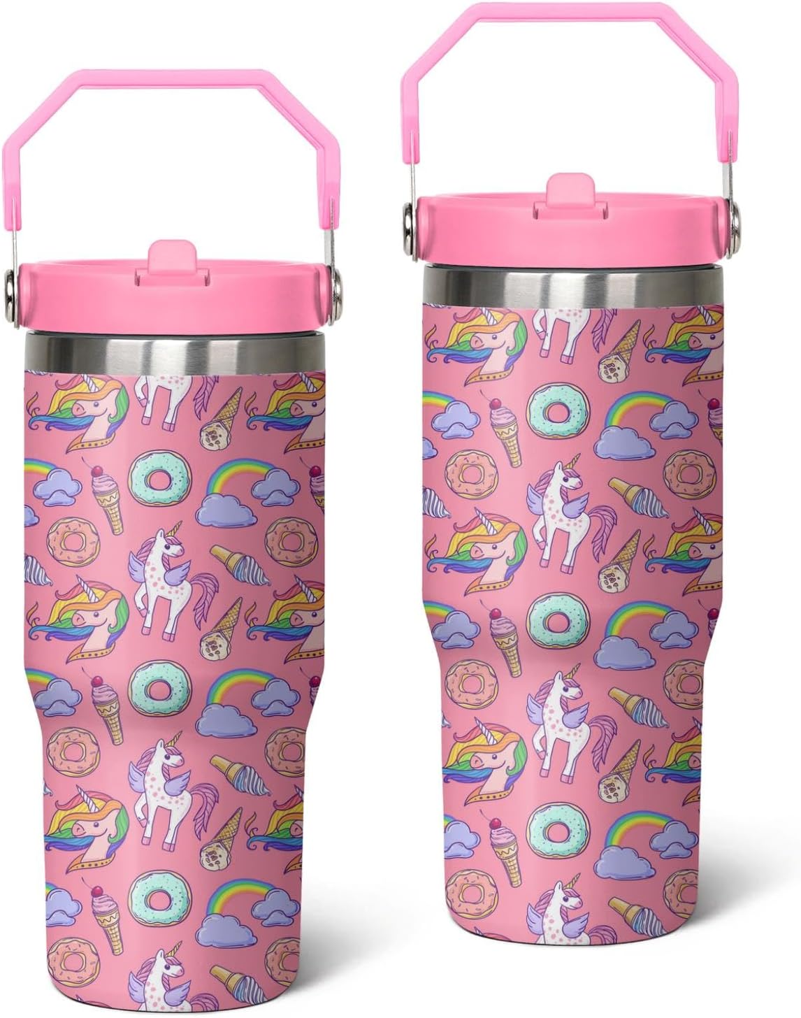Queen Hero 30oz Hexagonal Dinosaur Tumbler with Handle,Large Insulated Tumbler with Flip & Straw Coffee Mug Cup Stainless Steel Gifts for Women Men Youth