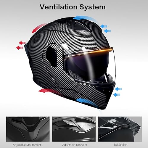 Miniatura 3 de Casco modular de motocicleta, para adultos jóvenes y jóvenes, casco deportivo dual para motocicleta, casco para moto de nieve, bicicleta de calle,