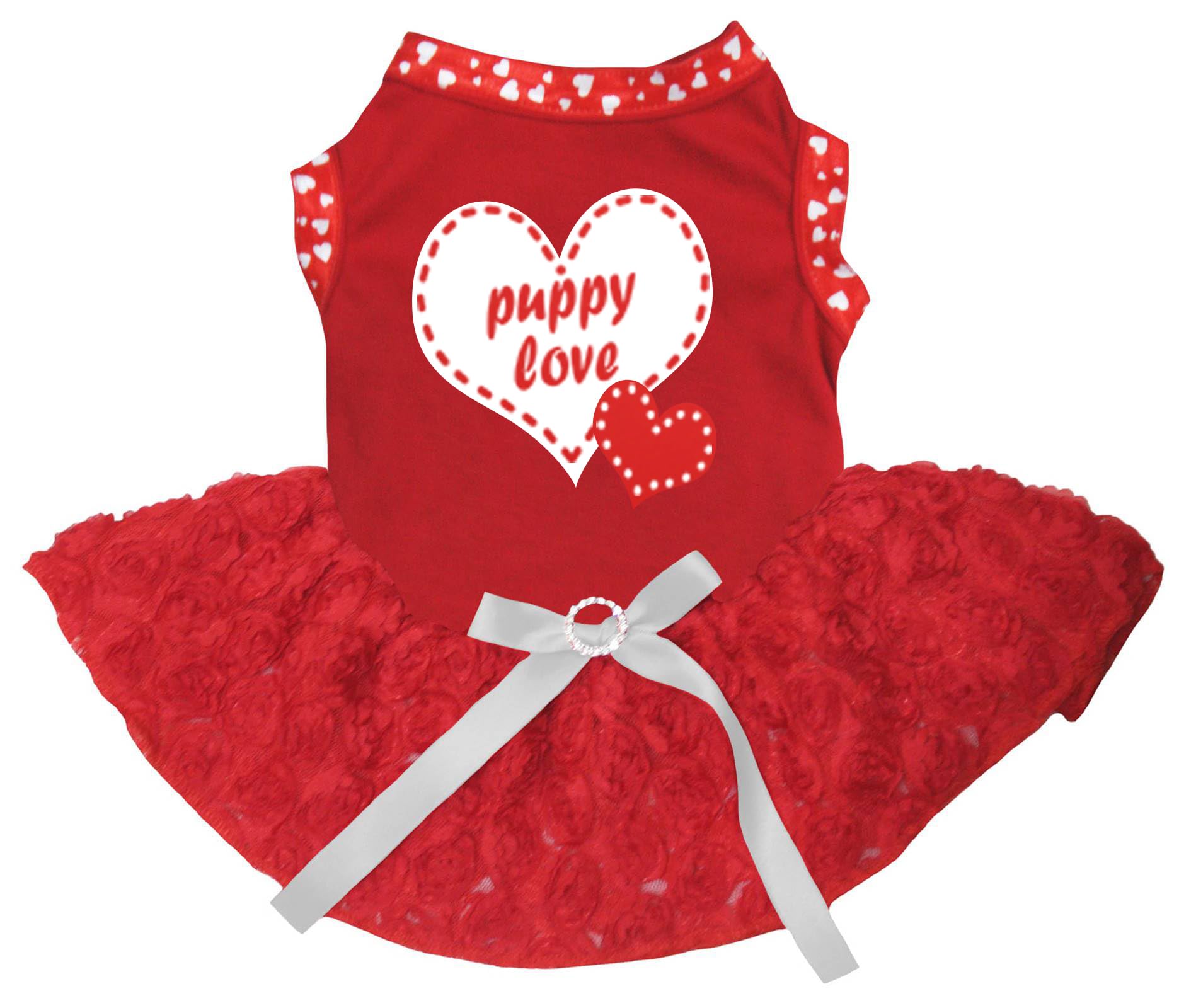 Robe de Saint-Valentin rouge pour grand chien Puppy Love Twins XL