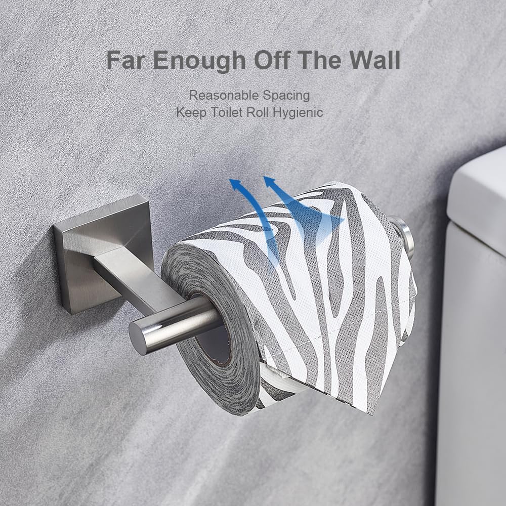 Wall-Mount Toilet Paper Holder, Open Arm, Brushed Nickel — Amazon image 5