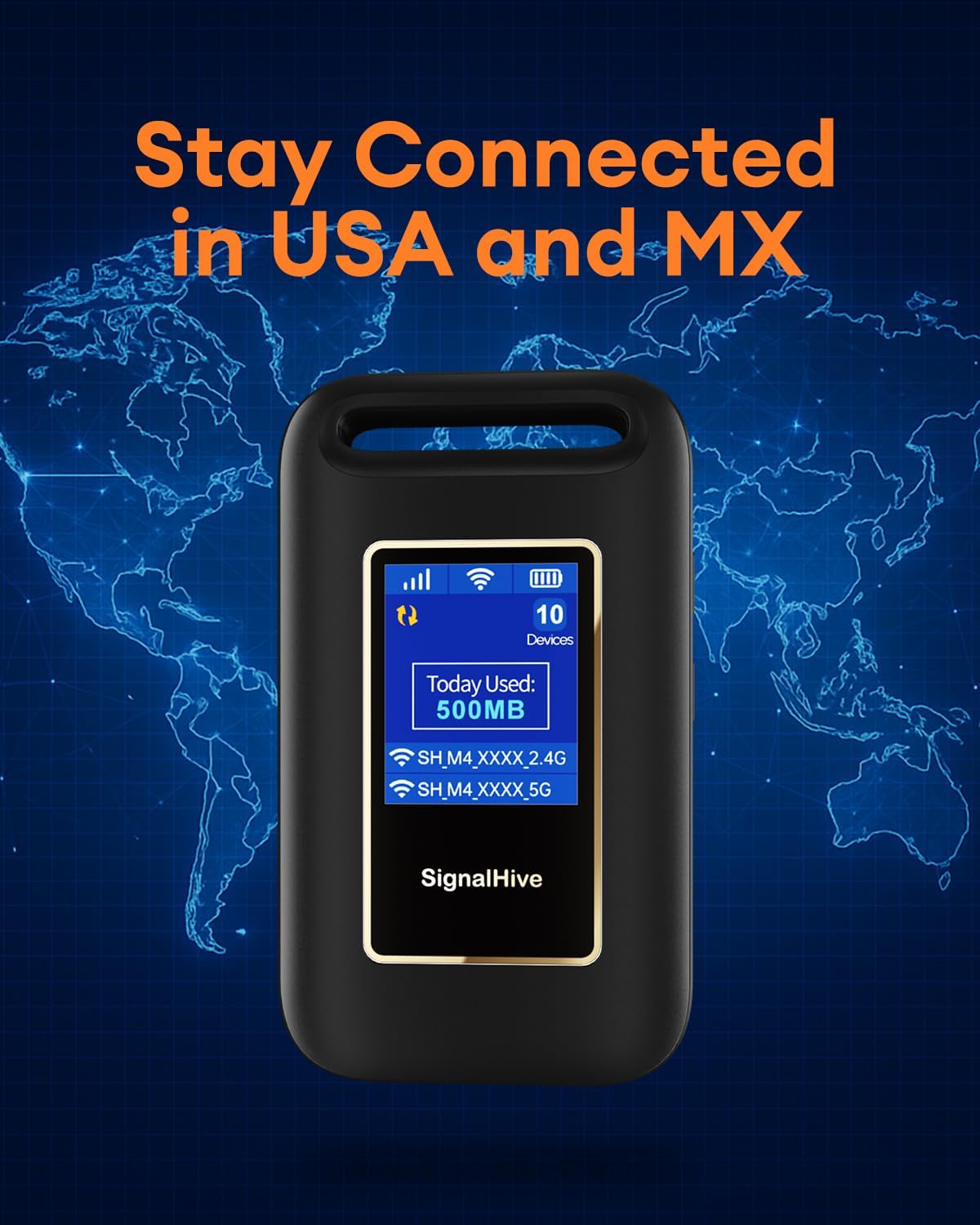 4G LTE Mobile Hotspot(1GB of Monthly Data), Security, No SIM Card, 8hrs Battery Life, Up to 10 Devices, Portable WiFi Hotspot for Travel