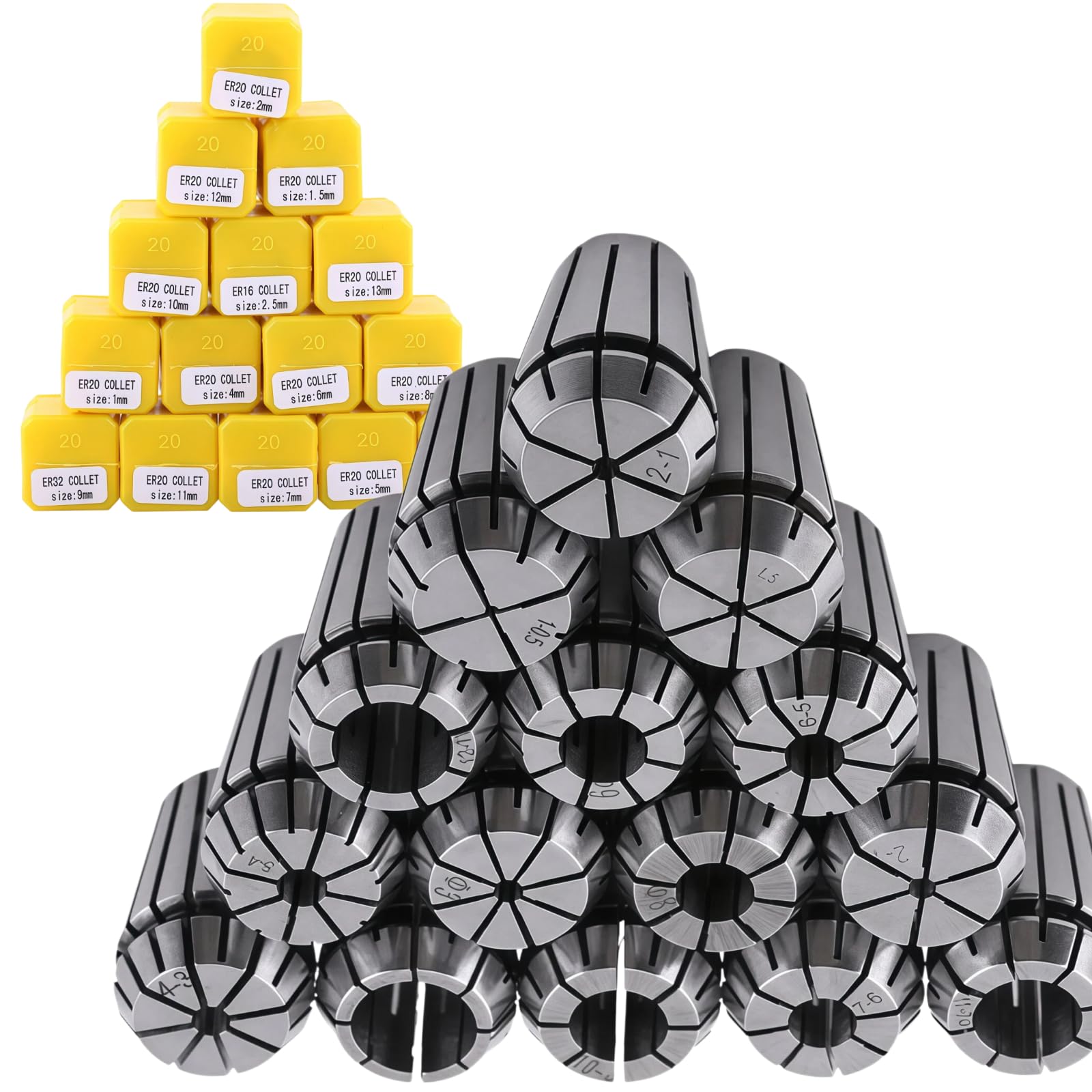 ER20 Collet Set - 15 Pcs for CNC Milling -1