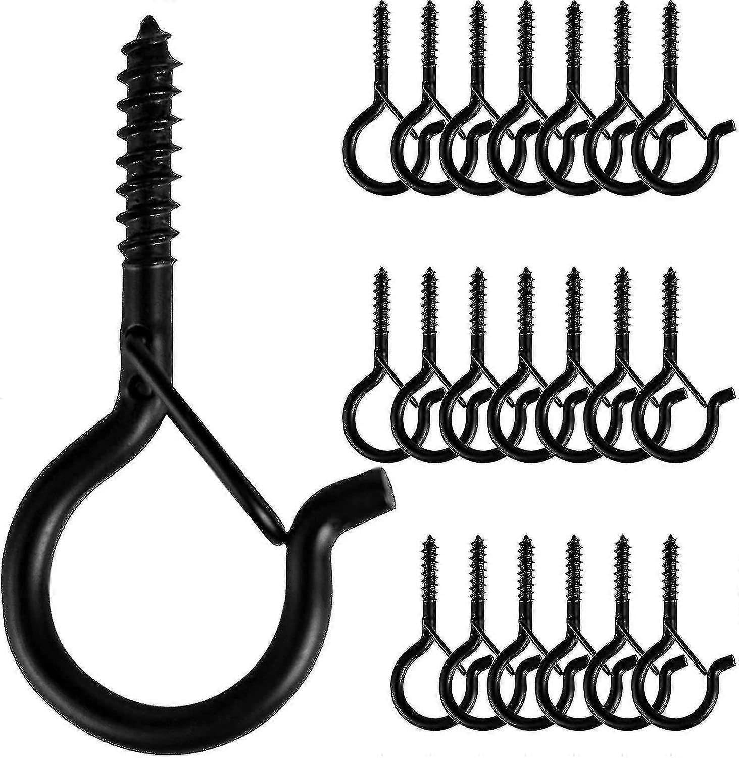 JOYHAPPST 20 Pcs Hanger, Screw Hooks for Outdoor String Lights, Safety Buckle Design, Easy Release