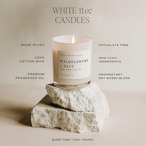 Miniatura 4 de Sweet Water Decor Candles  Spa Scented Soy Wax Candle for Home  11oz Jar Candle with Wood Lid, 50+ Hour Burn Time, Made in the USA (Spa Day, Amber -