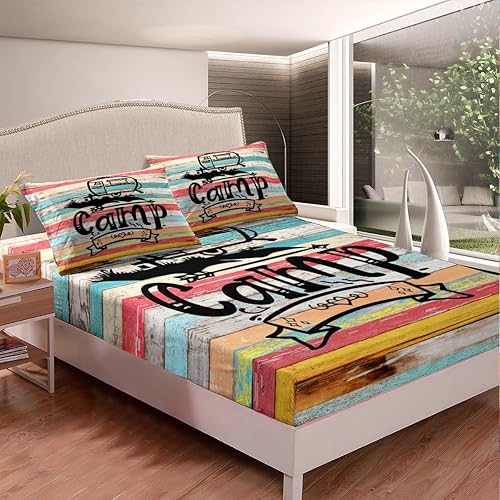 Miniatura 8 de Erosebridal Juego de cama de autobús escolar, sábana bajera con estampado de auto amarillo, sábanas de vehículos escolares de dibujos animados,