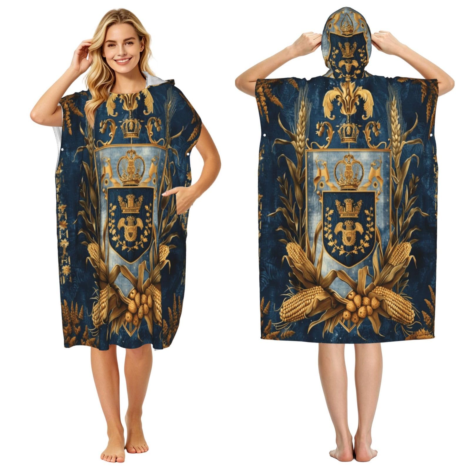 DTHKJNLSF Delaware State Flag Adult Hooded Beach Poncho Towel