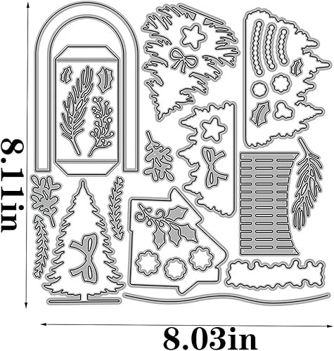 Miniatura 2 de Juego de sellos y troqueles transparentes para árbol de Navidad y casa, para hacer tarjetas, plantillas cortadas para álbumes de recortes, álbum de