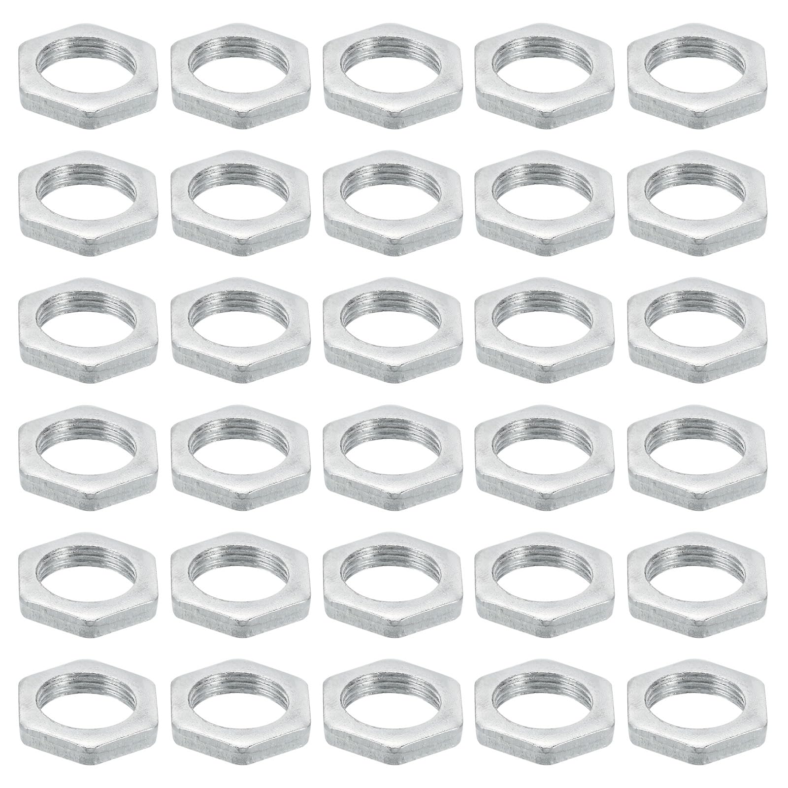 PATIKIL M14x1.0 Steel Hex Nuts, 30 Pack Metric Thread Zinc Plated Finished Hardware Nuts Screw Bolt Fasteners for Lamps Machinery Repair 4mm Height