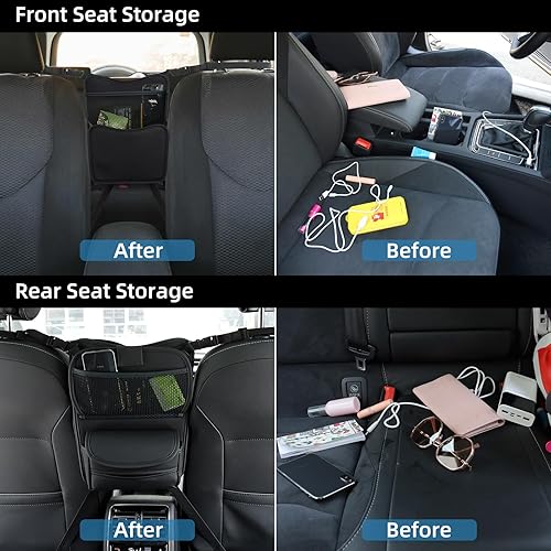 Miniatura 5 de RUPSE Organizador de coche entre asiento, soporte para bolso para automóvil, bolsa de almacenamiento de suspensión para reposacabezas con tablero