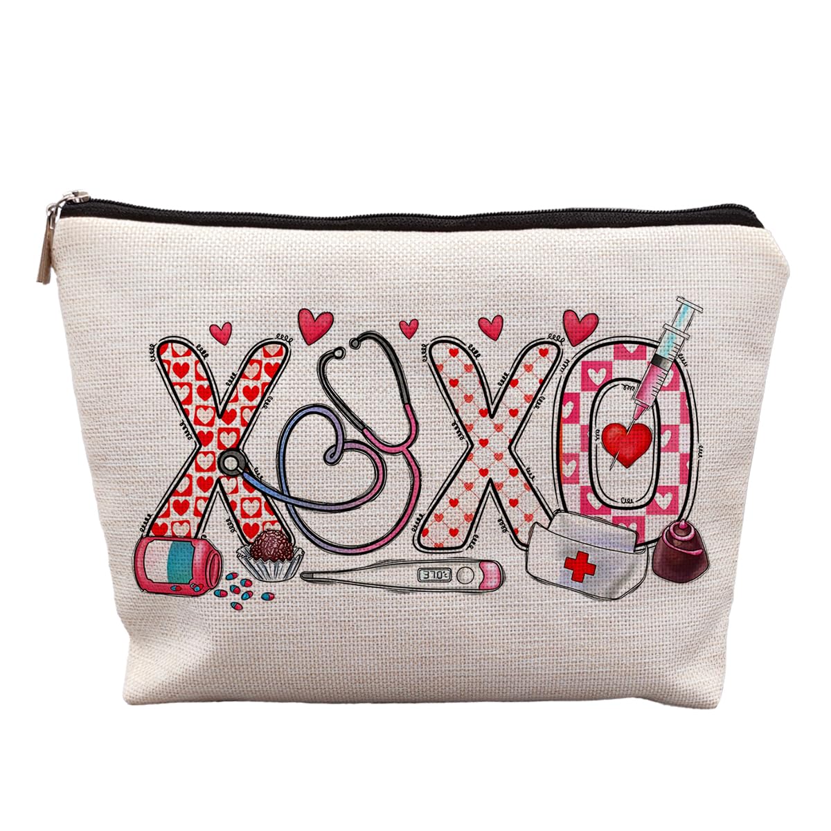 Pink XOXO Nurse Makeup Cosmetic Bags - Gifts for Nurses