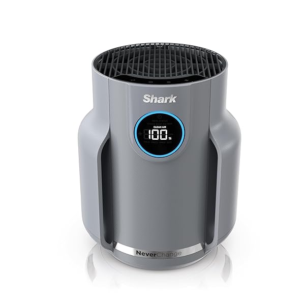 Shark Air Purifier for Home, NeverChange Compact Pro, for Bedroom, Nursery, Home Office, Dorm, HEPA-Exceeding Filter, Captures Pollutants, Pet Dander, Dust, Odor, Smoke, and More, HP071BRN, Winter Fog