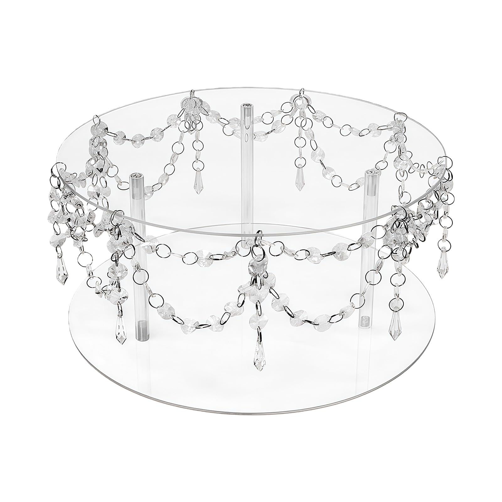 Multipurpose Clear Acrylic Display Stand with Crystal Beads for Home Baking Party Decors and Festives Event Arrangements Baking Stand