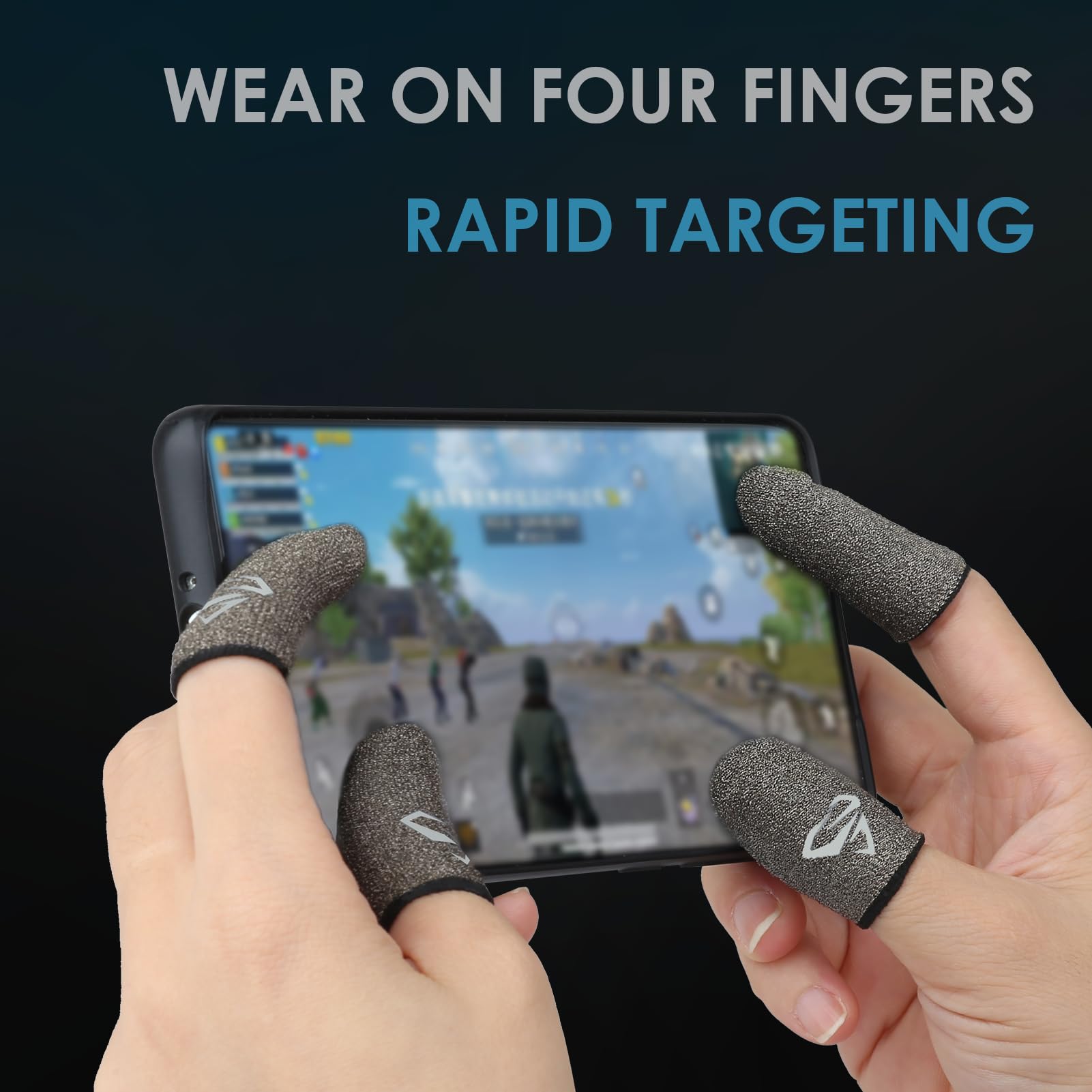 Gaming Finger Sleeve, 4 Pack Manchons Tactiles pour Jeux Mobiles, Compatible PUB Mobile, Anti-Transpiration et Sensibilité Maximale, Accessoire Gaming pour Smartphones Tablettes