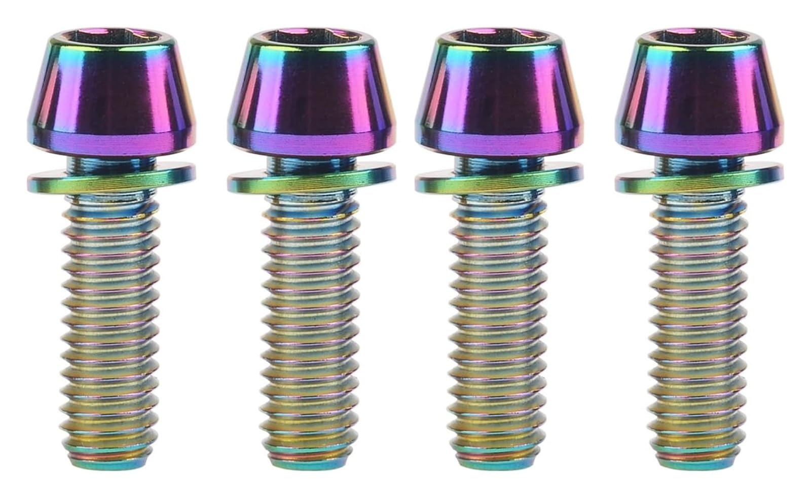 DWAMMEBRS Bolt M6x16mm Taper Allen Ti Screw For Bike Brake Pack Of 4(Rainbow)