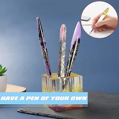 Miniatura 5 de JANYUN 3 piezas de moldes de resina con forma de bolígrafo, moldes de silicona, moldes de resina epoxi, moldes de resina con 75 bolígrafos de