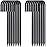 FEED GARDEN 12 Inch 16 Pack Rebar Stakes Heavy Duty J Hook, Galvanized Ground Stakes Tent Stakes Steel Ground Anchors, Chain Link Fence Stakes, Trampoline Stakes, Black