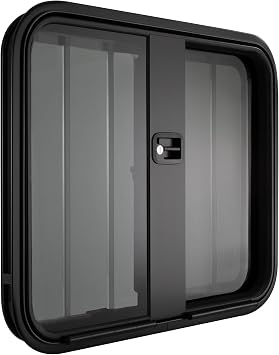 RecPro Horse Trailer Drop Down Feeder Windows | 30 W x 20 L | Radius Rounded Corner Design | 1 1/2 Inch Trim Kit Optional (Yes - Trim Kit, 1 Window)