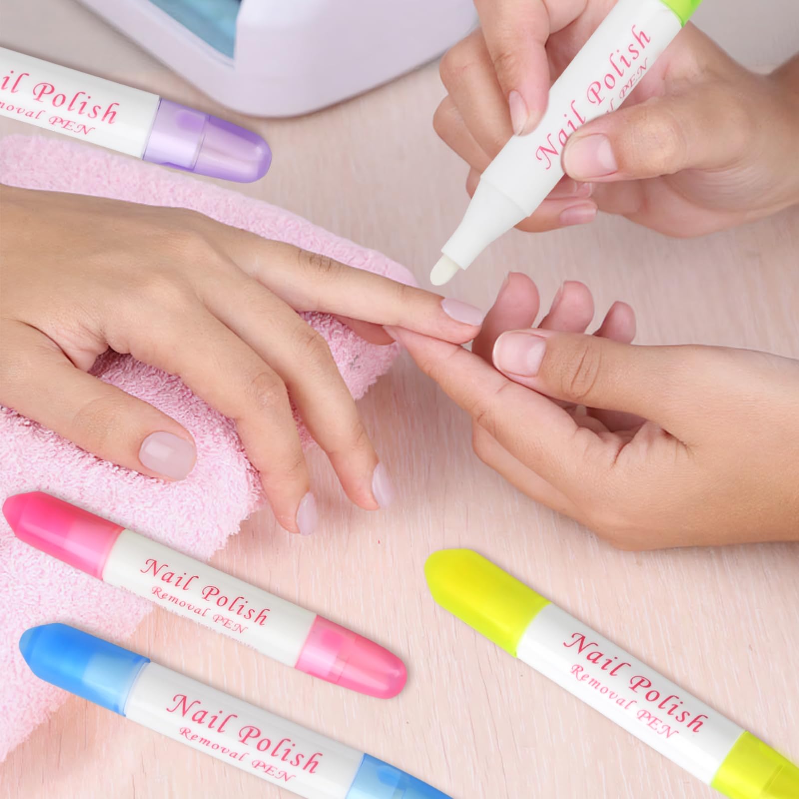 5 Pezzi Penne Correggi per Smalto Unghie con 15 Punte di Ricambio, Penna per Rimuovere lo Smalto, Penna Correttore per Bordi Delle Unghie, Penna Remover per Smalto, Penna di Correzione per Nail Art