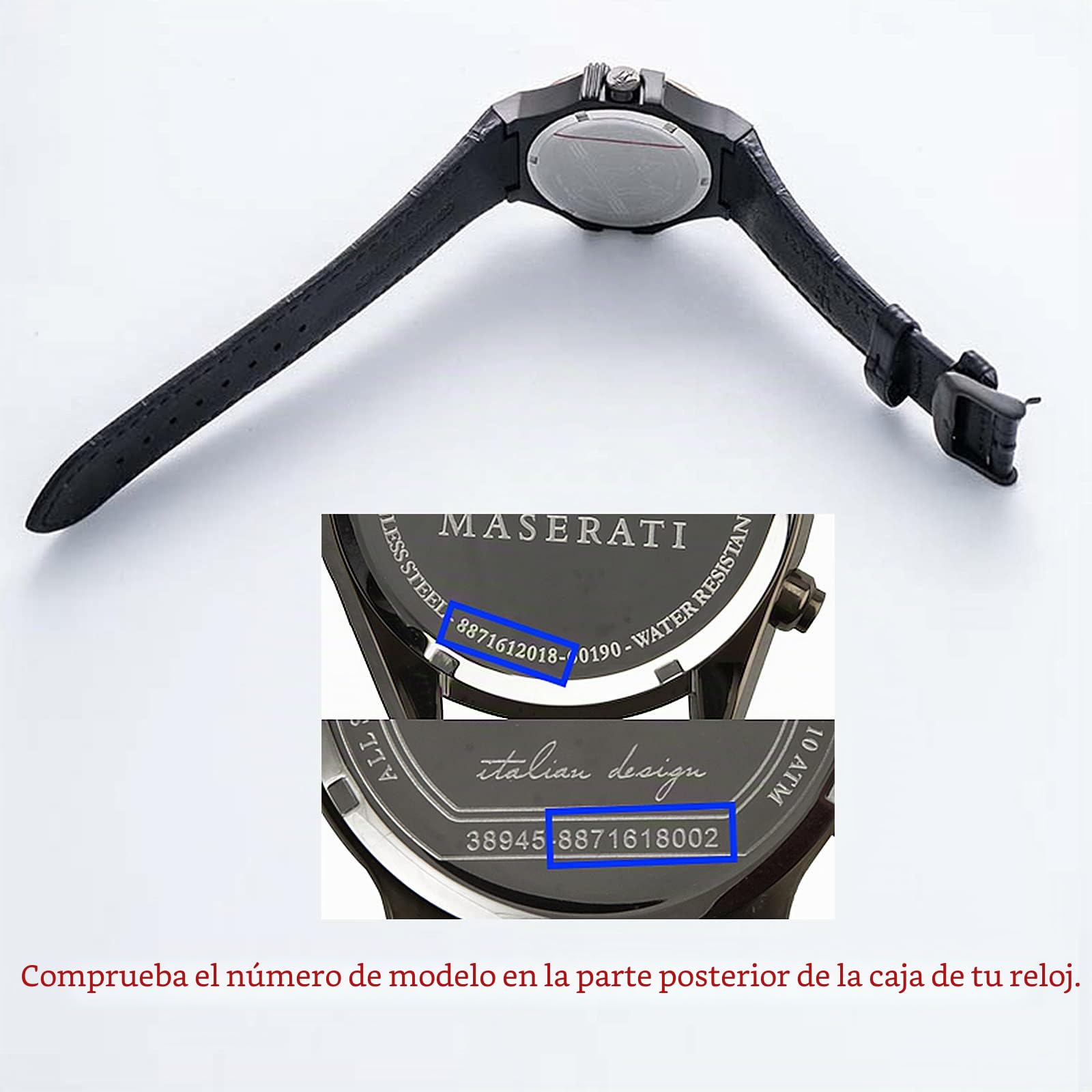 Correa de reloj de repuesto para relojes Maserati de 24 mm con 2 pines y herramienta adicional